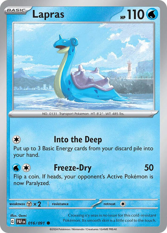 Lapras 016/091 Common Paldean Fates Pokémon card