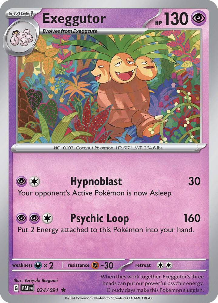 Exeggutor 024/091 Rare Paldean Fates Pokémon card