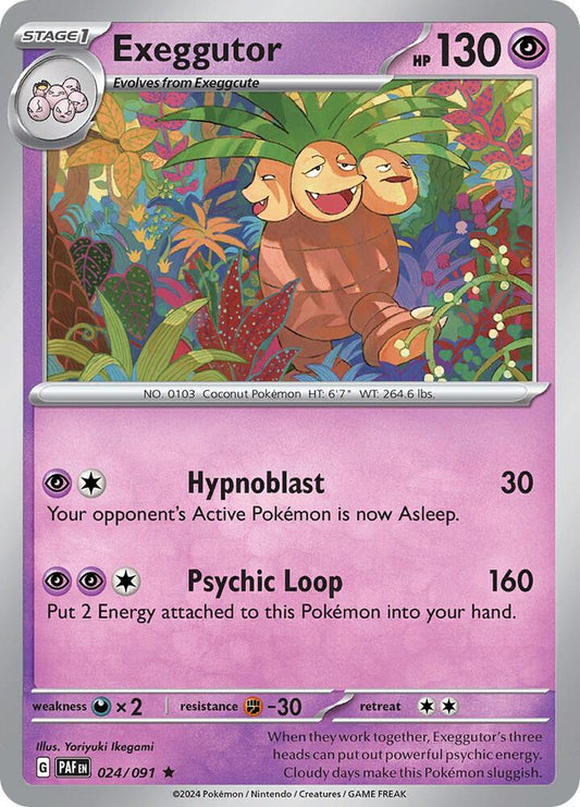 Exeggutor 024/091 Rare Paldean Fates Pokémon card