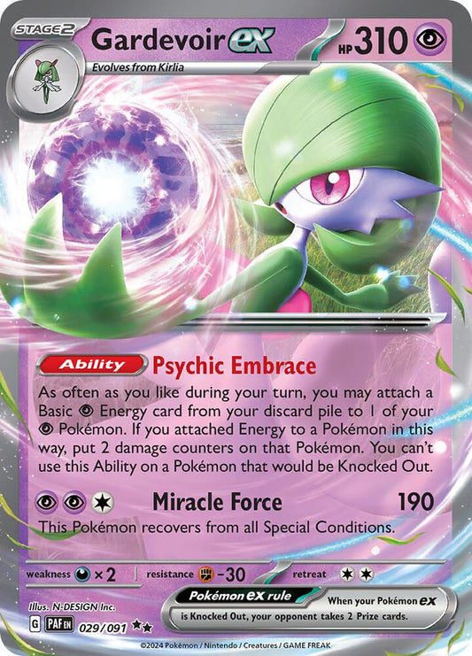 Gardevoir ex - 029/091 029/091 Double Rare Paldean Fates Pokémon card