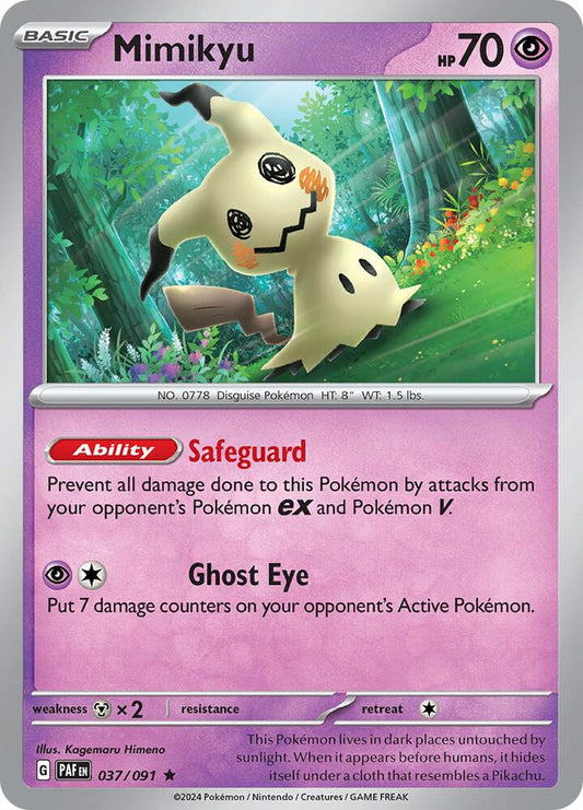 Mimikyu - 037/091 037/091 Rare Paldean Fates Pokémon card