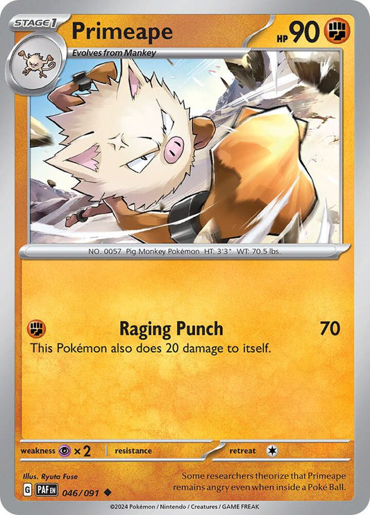 Primeape - 046/091 046/091 Uncommon Paldean Fates Pokémon card