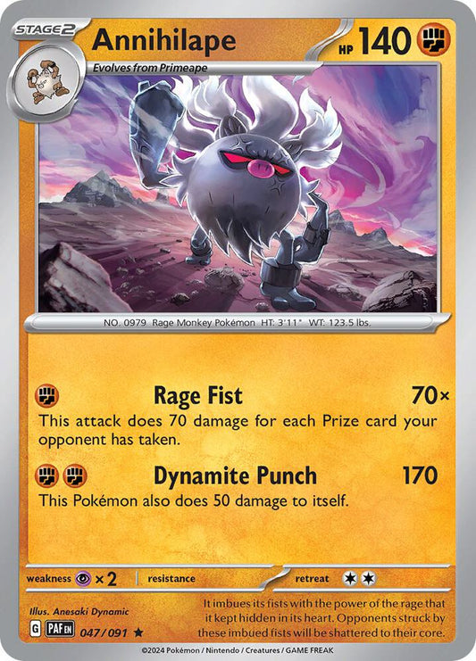 Annihilape - 047/091 047/091 Rare Paldean Fates Pokémon card