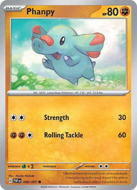 Phanpy 048/091 Common Paldean Fates Pokémon card
