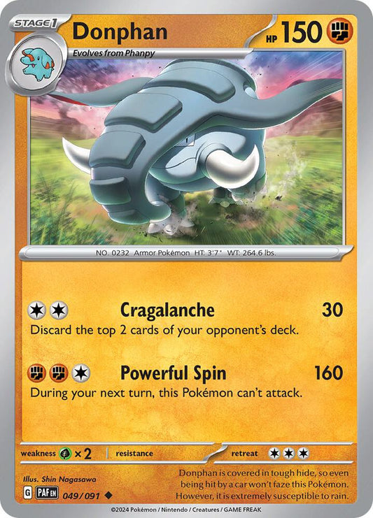Donphan 049/091 Uncommon Paldean Fates Pokémon card