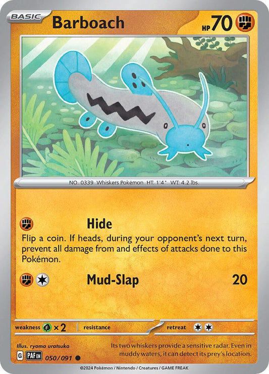 Barboach 050/091 Common Paldean Fates Pokémon card