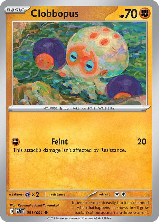 Clobbopus 051/091 Common Paldean Fates Pokémon card