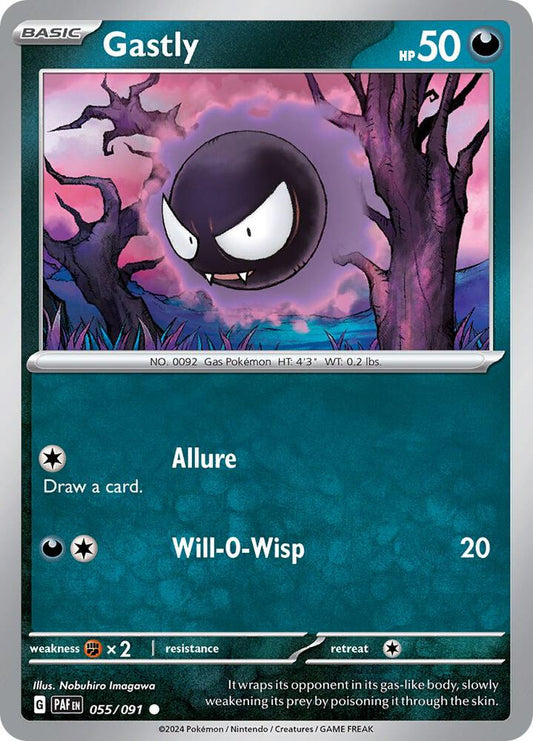 Gastly 055/091 Common Paldean Fates Pokémon card