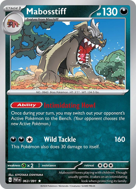 Mabosstiff - 063/091 063/091 Rare Paldean Fates Pokémon card