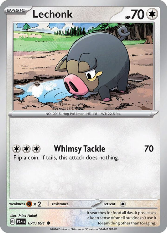 Lechonk - 071/091 071/091 Common Paldean Fates Pokémon card