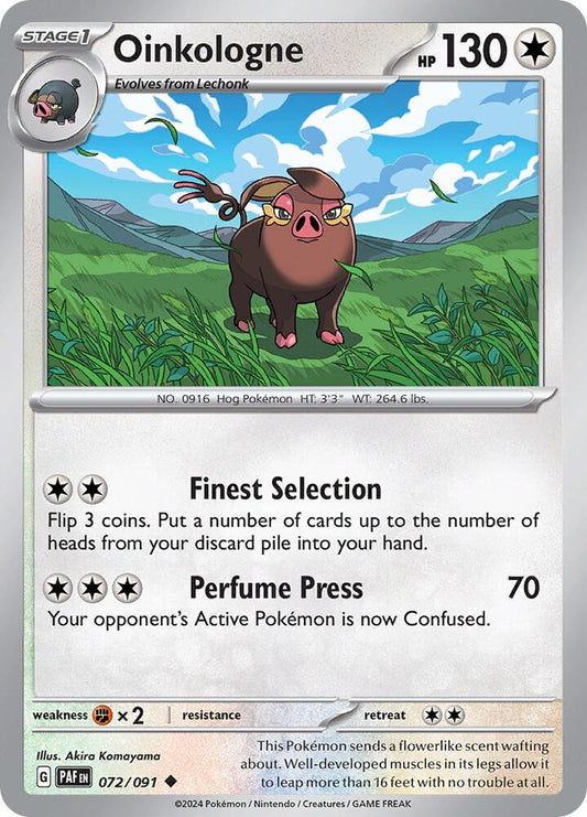 Oinkologne 072/091 Uncommon Paldean Fates Pokémon card