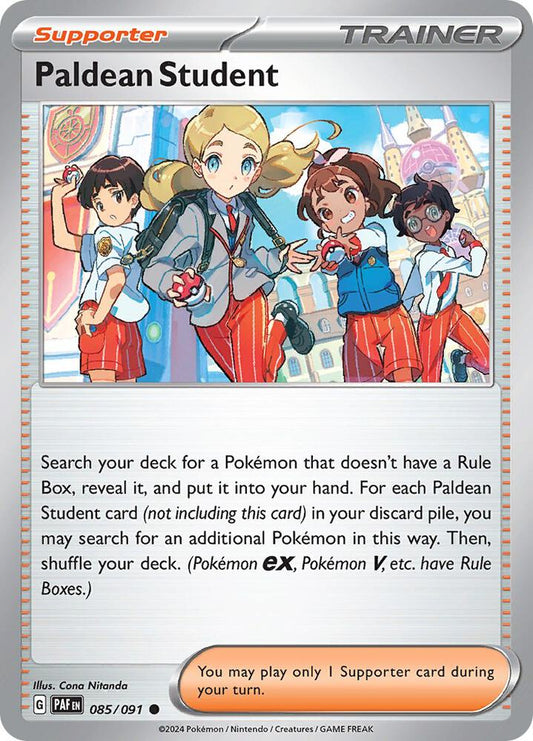 Paldean Student - 085/091 085/091 Common Paldean Fates Pokémon card
