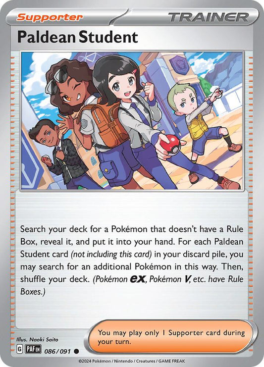 Paldean Student - 086/091 086/091 Common Paldean Fates Pokémon card
