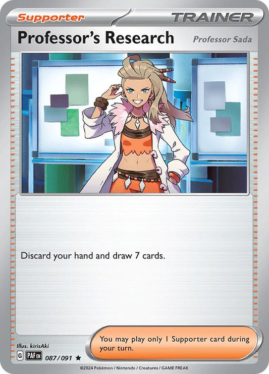 Professor's Research [Professor Sada] - 087/091 087/091 Rare Paldean Fates Pokémon card