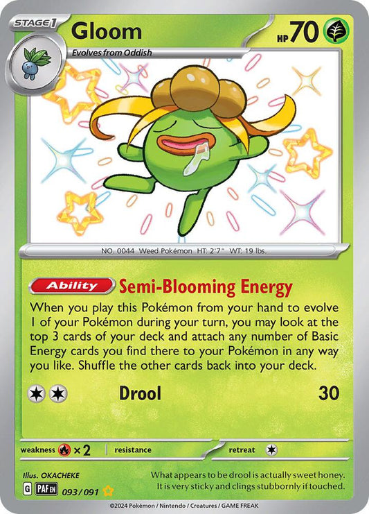 Gloom 093/091 Shiny Rare Paldean Fates Pokémon card