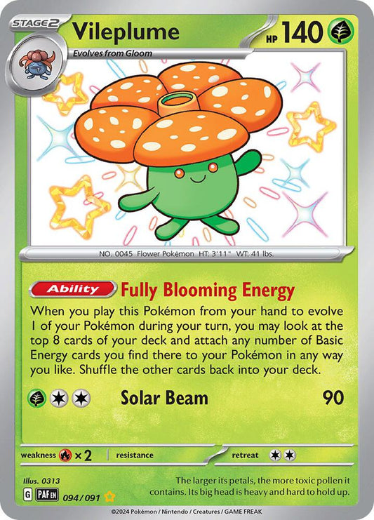 Vileplume 094/091 Shiny Rare Paldean Fates Pokémon card