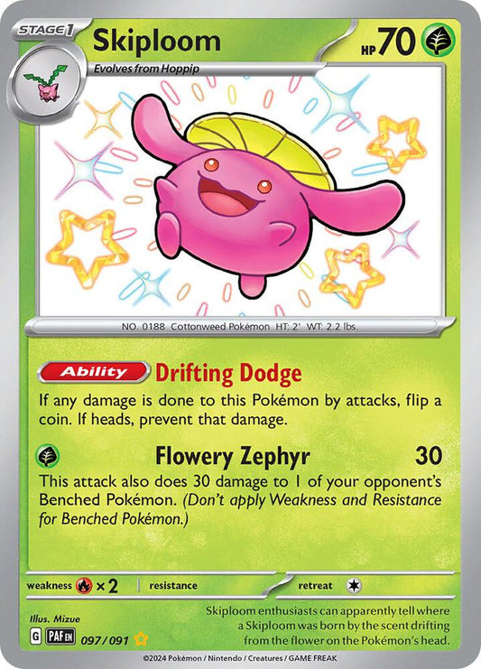 Skiploom 097/091 Shiny Rare Paldean Fates Pokémon card