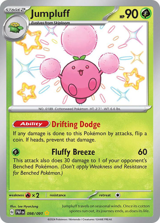 Jumpluff 098/091 Shiny Rare Paldean Fates Pokémon card