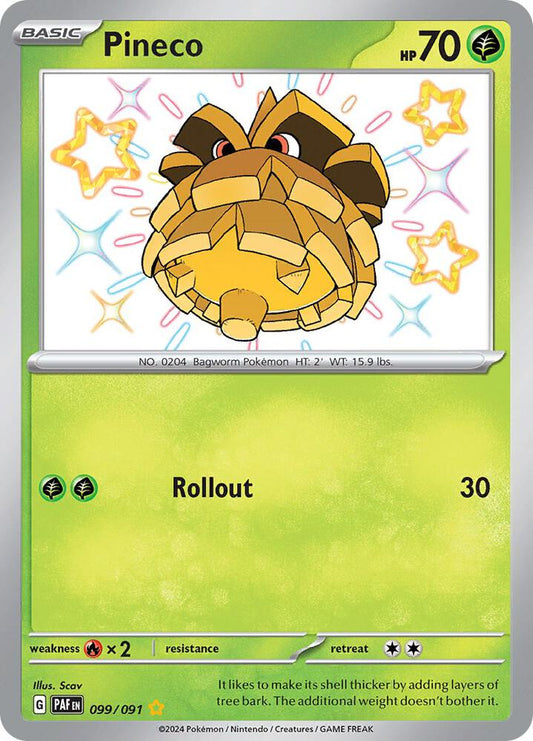 Pineco - 099/091 099/091 Shiny Rare Paldean Fates Pokémon card