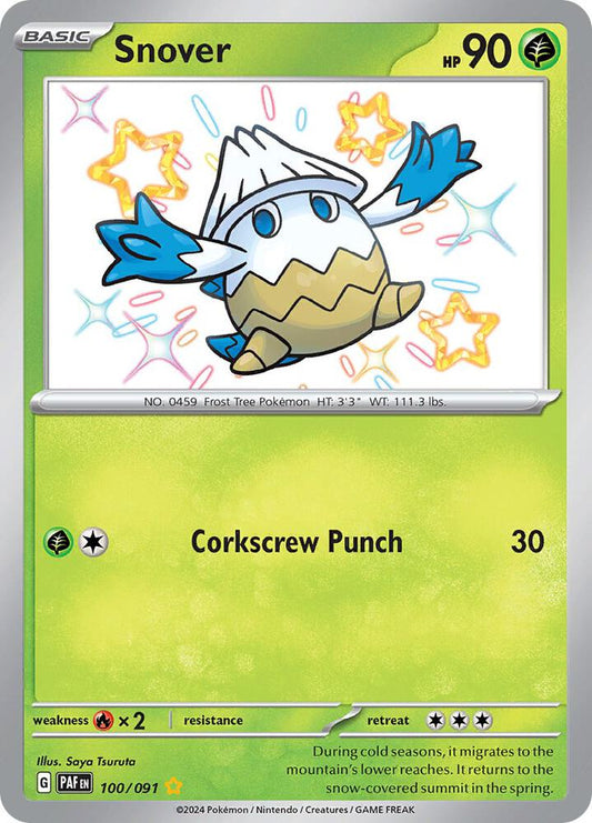 Snover 100/091 Shiny Rare Paldean Fates Pokémon card