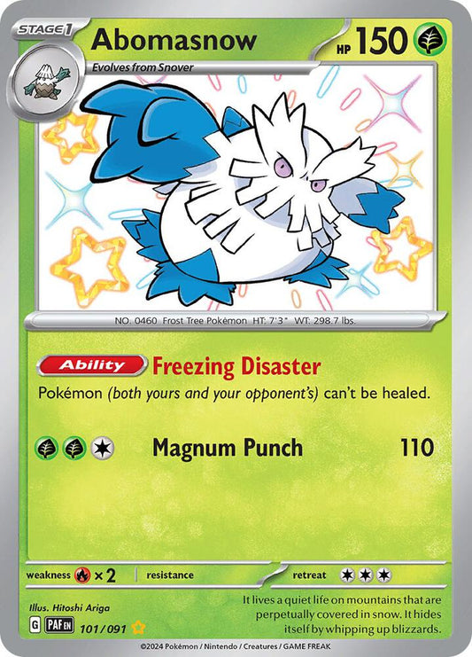 Abomasnow 101/091 Shiny Rare Paldean Fates Pokémon card