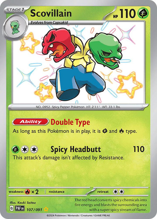 Scovillain 107/091 Shiny Rare Paldean Fates Pokémon card