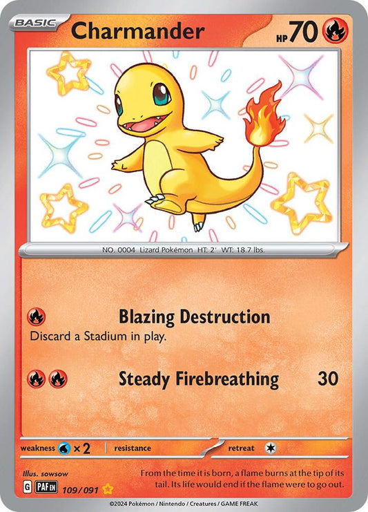 Charmander - 109/091 109/091 Shiny Rare Paldean Fates Pokémon card