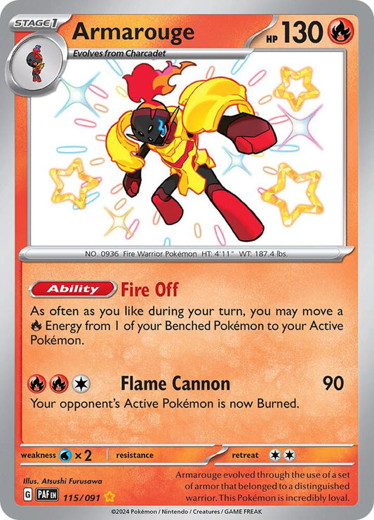 Armarouge - 115/091 115/091 Shiny Rare Paldean Fates Pokémon card