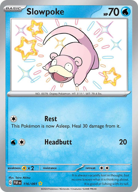 Slowpoke 116/091 Shiny Rare Paldean Fates Pokémon card