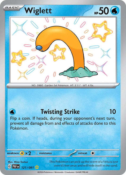 Wiglett - 121/091 121/091 Shiny Rare Paldean Fates Pokémon card