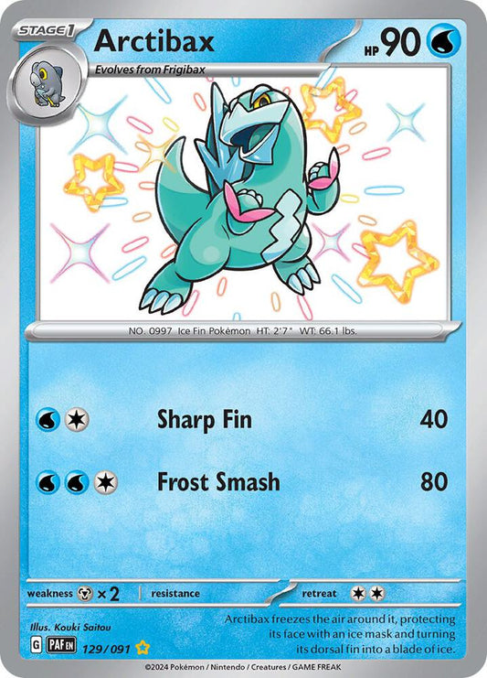 Arctibax 129/091 Shiny Rare Paldean Fates Pokémon card