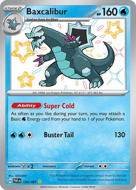 Baxcalibur 130/091 Shiny Rare Paldean Fates Pokémon card