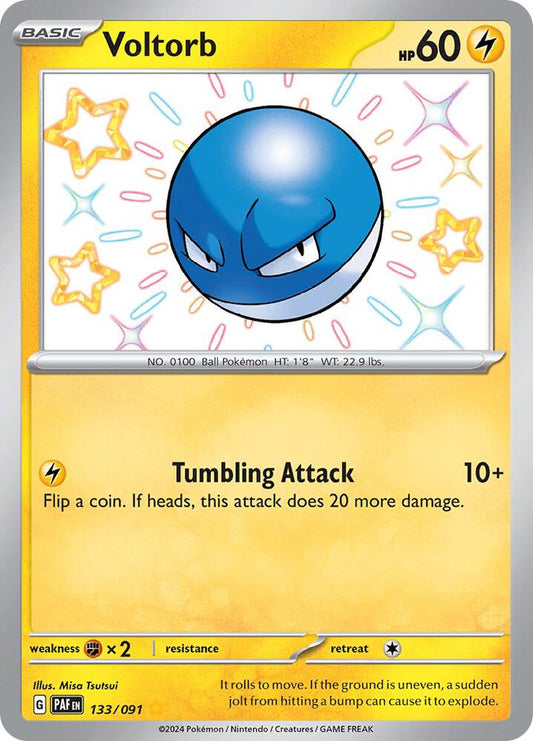 Voltorb 133/091 Shiny Rare Paldean Fates Pokémon card