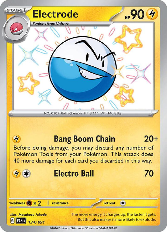 Electrode 134/091 Shiny Rare Paldean Fates Pokémon card