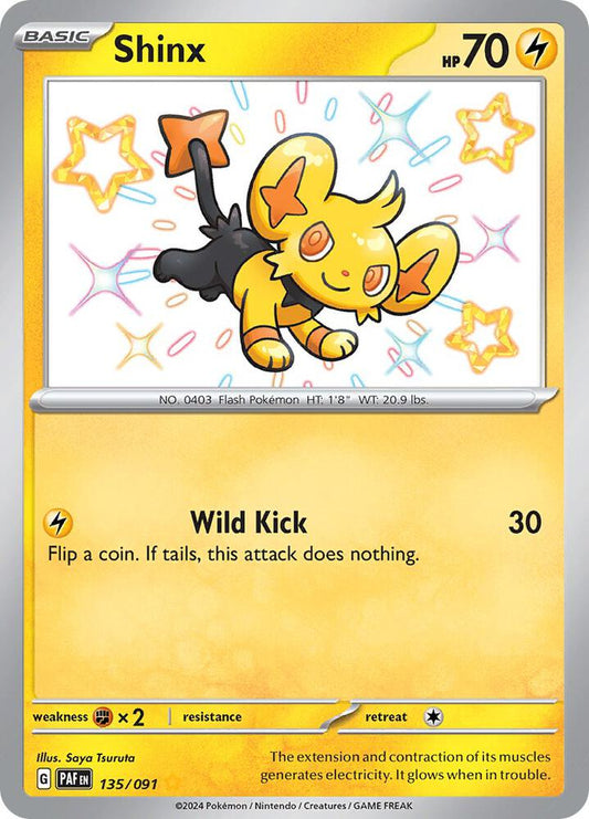 Shinx 135/091 Shiny Rare Paldean Fates Pokémon card