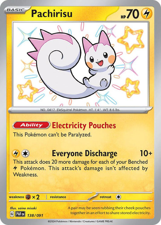 Pachirisu 138/091 Shiny Rare Paldean Fates Pokémon card