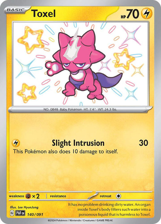 Toxel 140/091 Shiny Rare Paldean Fates Pokémon card