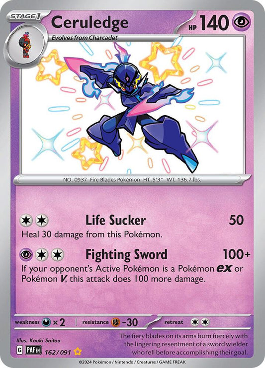 Ceruledge - 162/091 162/091 Shiny Rare Paldean Fates Pokémon card