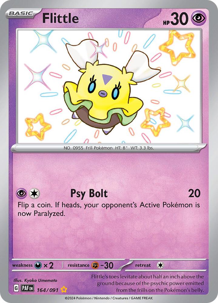 Flittle - 164/091 164/091 Shiny Rare Paldean Fates Pokémon card