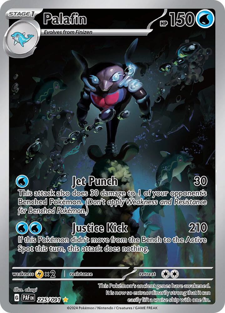 Palafin - 225/091 225/091 Illustration Rare Paldean Fates Pokémon card
