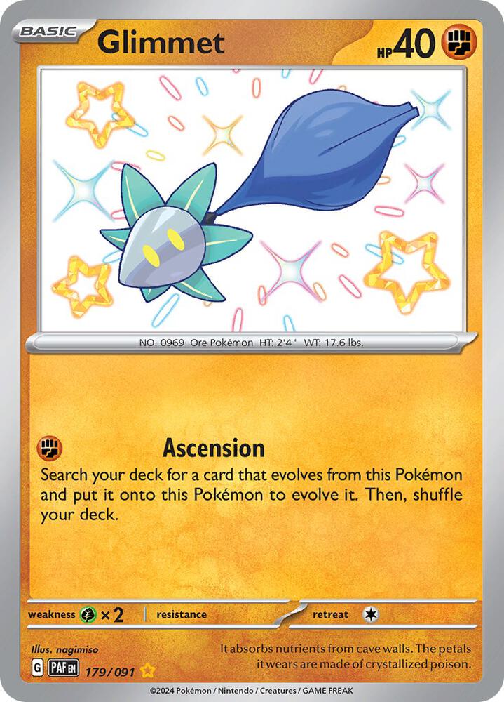 Glimmet 179/091 Shiny Rare Paldean Fates Pokémon card