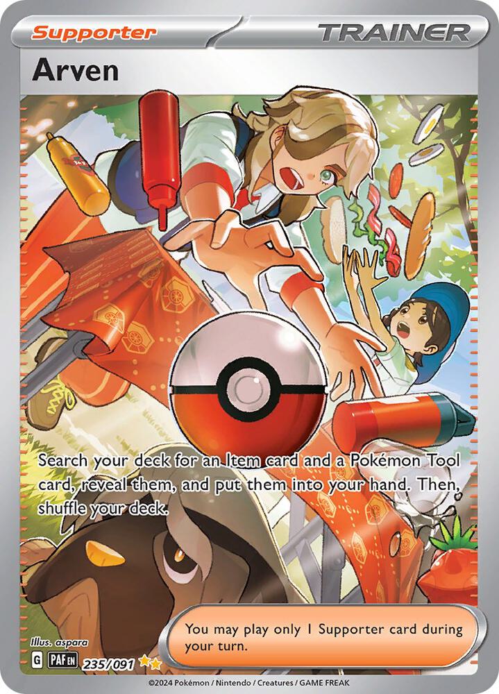 Arven 235/091 Special Illustration Rare Paldean Fates Pokémon card