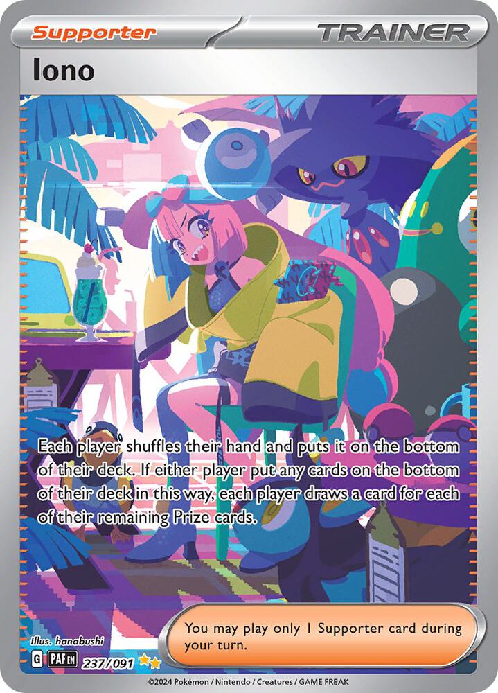 Iono - 237/091 237/091 Special Illustration Rare Paldean Fates Pokémon card