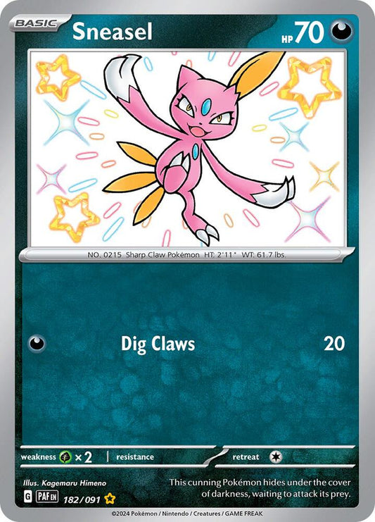 Sneasel 182/091 Shiny Rare Paldean Fates Pokémon card