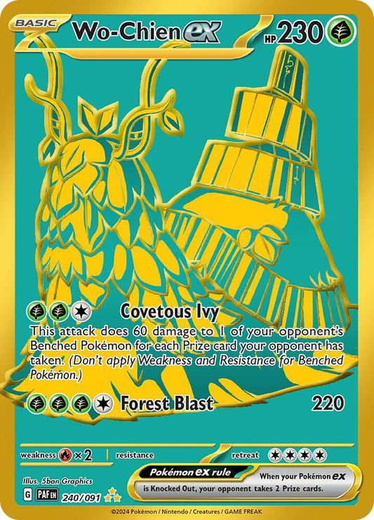 Wo-Chien ex 240/091 Hyper Rare Paldean Fates Pokémon card