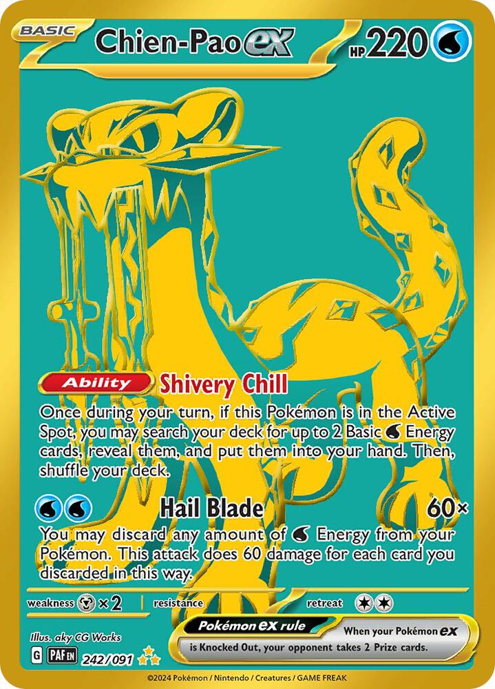 Chien-Pao ex 242/091 Hyper Rare Paldean Fates Pokémon card