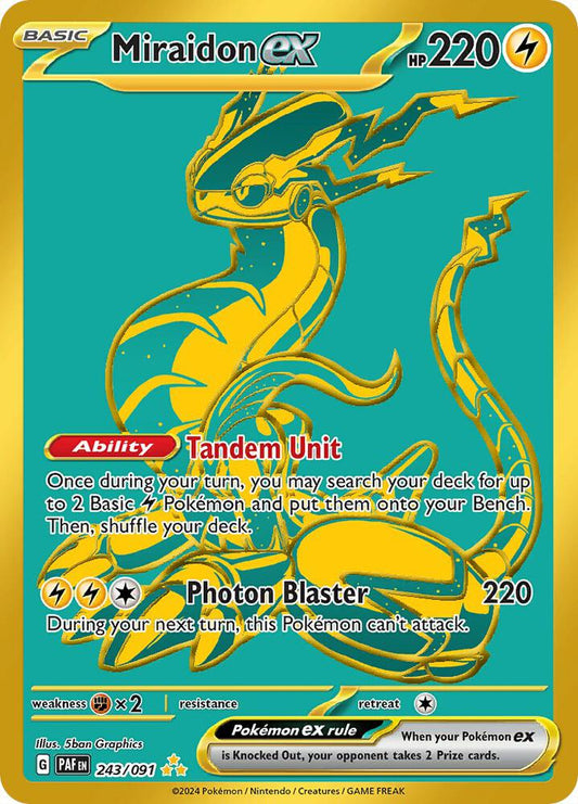 Miraidon ex 243/091 Hyper Rare Paldean Fates Pokémon card