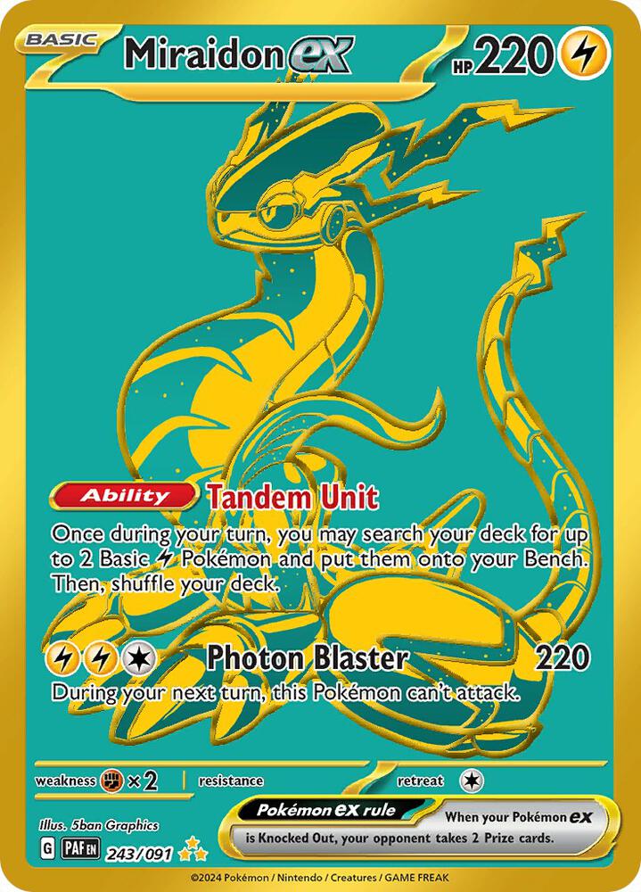 Miraidon ex 243/091 Hyper Rare Paldean Fates Pokémon card