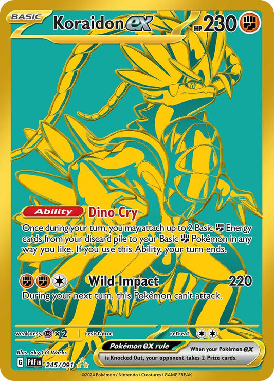 Koraidon ex 245/091 Hyper Rare Paldean Fates Pokémon card