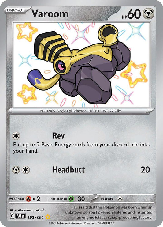 Varoom - 192/091 192/091 Shiny Rare Paldean Fates Pokémon card